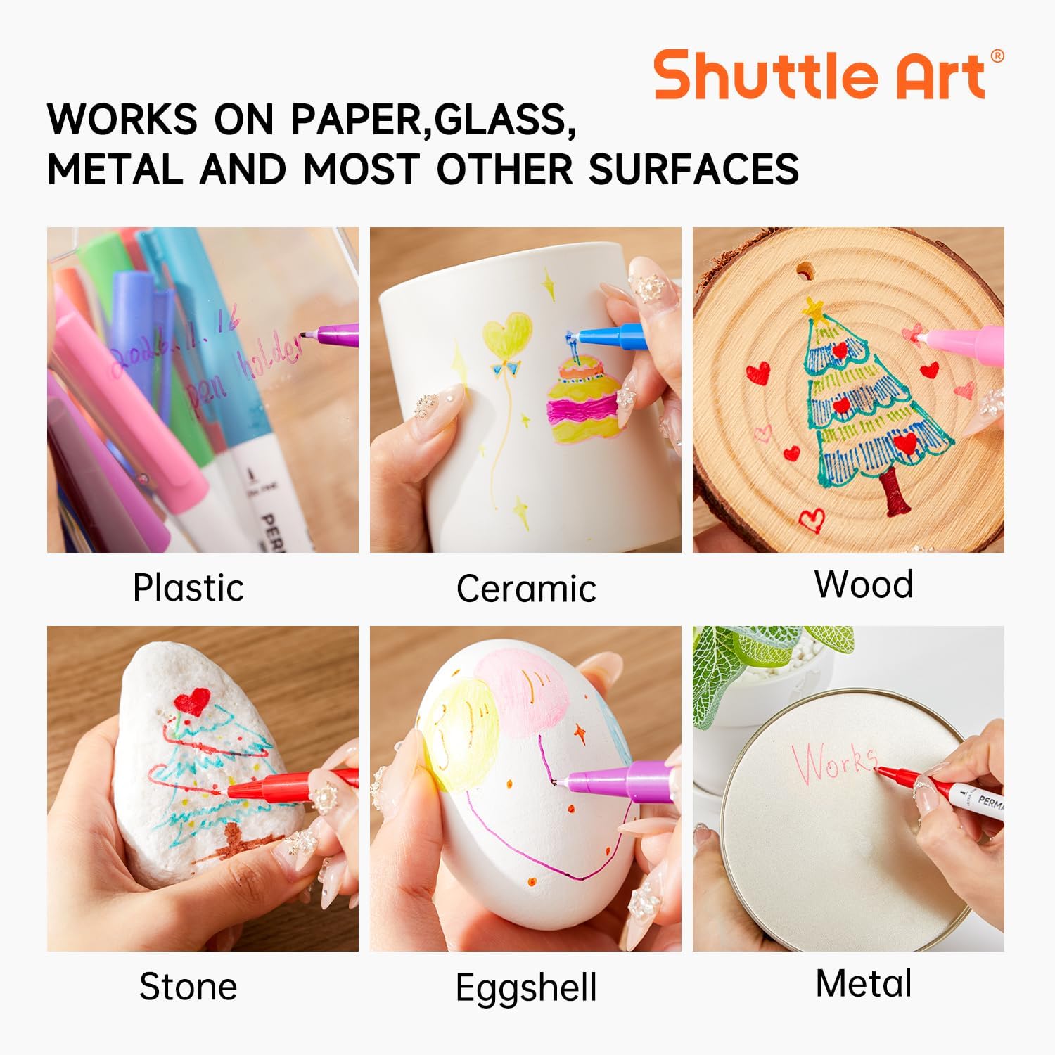 Shuttle Art Permanent Markers, 30 Assorted Colors Ultra Fine Point Permanent Marker Packed in Travel Case, Ideal Colored Markers Set for Adults Coloring Doodling on Plastic, Glass, Gift for Teens - view 5