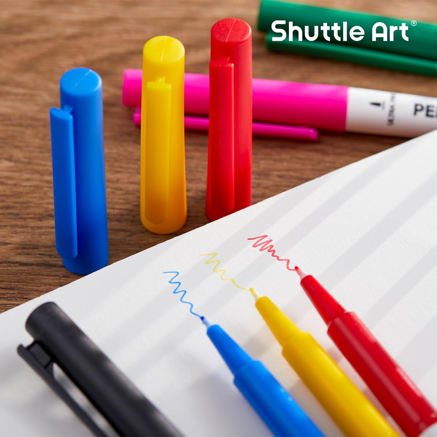 Shuttle Art Permanent Markers, 30 Assorted Colors Ultra Fine Point Permanent Marker Packed in Travel Case, Ideal Colored Markers Set for Adults Coloring Doodling on Plastic, Glass, Gift for Teens - view 7