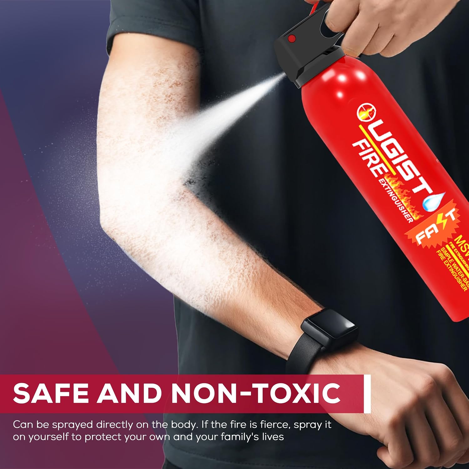 3Pcs Fire Extinguisher for home with Bracket Ougist 620ml Fire Extinguishers for the House/Car/Kitchen, which can prevent re-ignition-Easy to Clean - view 6