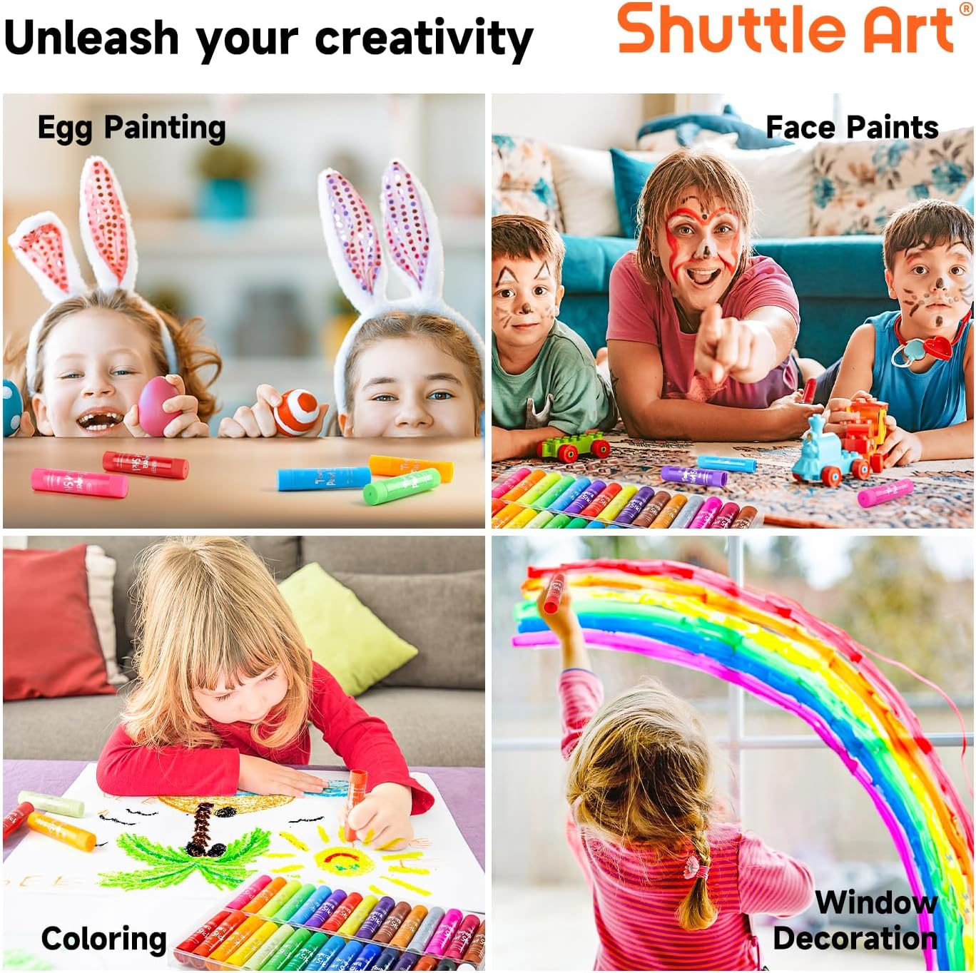 Tempera Paint Sticks, 40 Colors Solid Tempera Paint for Kids, Super Quick Drying, Works Great on Paper Wood Glass Ceramic Canvas - view 6