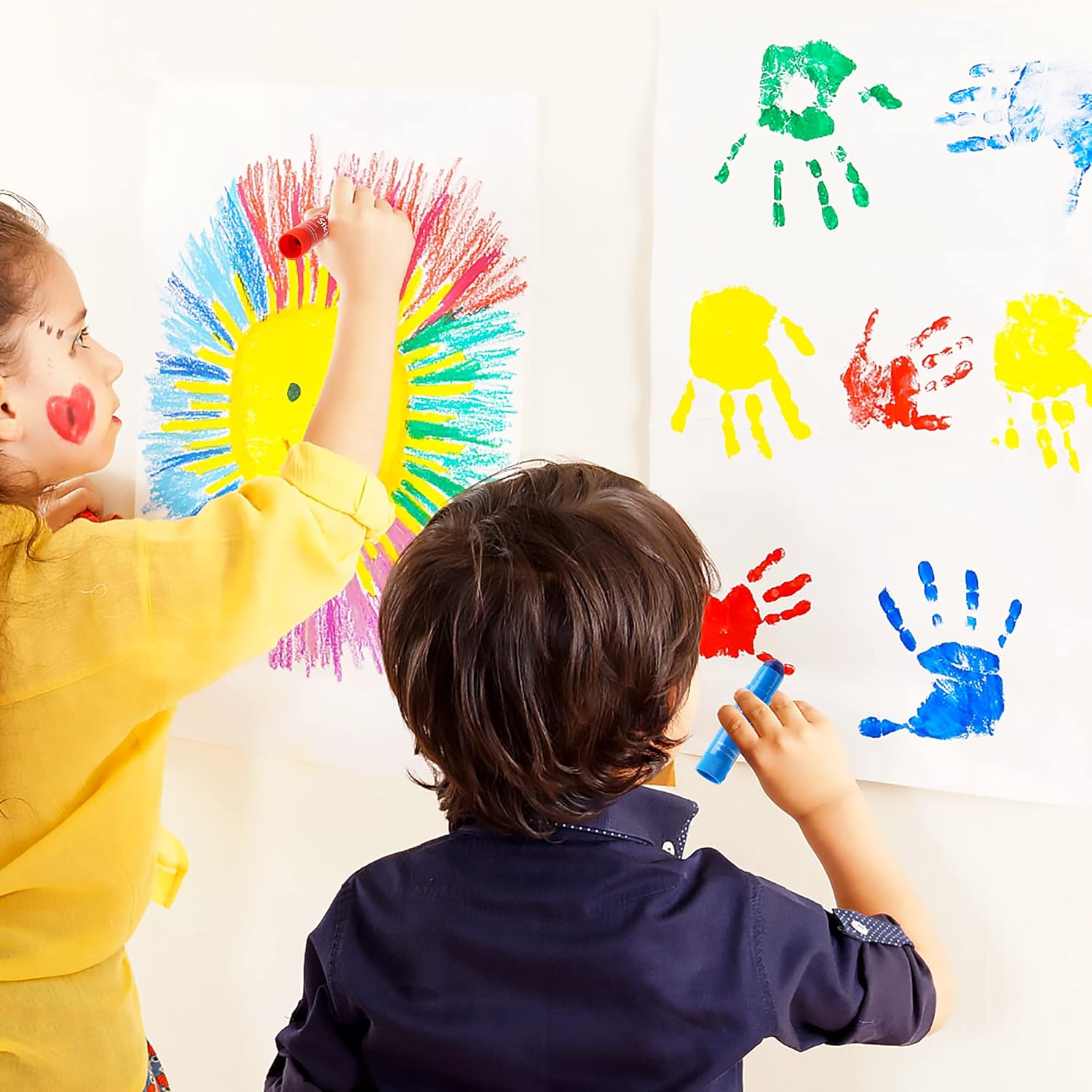 Tempera Paint Sticks, 40 Colors Solid Tempera Paint for Kids, Super Quick Drying, Works Great on Paper Wood Glass Ceramic Canvas - view 7