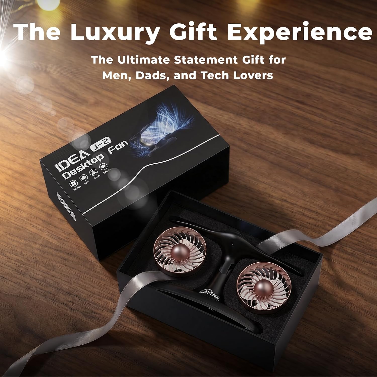 Jet Engine Desk Fan -18-Hour Runtime Battery Operated Fan Turbo fan, USB-C Rechargeable Table Fan, High-End Aviation Turbine Office Decor, Luxury Gift Box for Men, Dad, Pilots, Tech Lovers - view 3