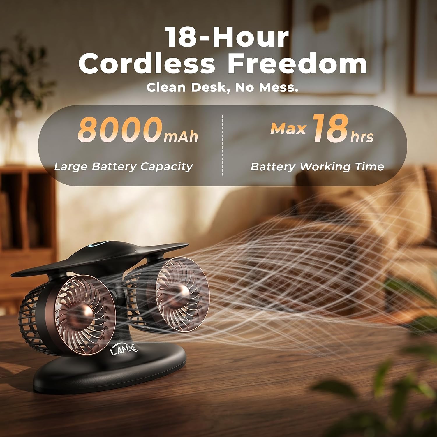 Jet Engine Desk Fan -18-Hour Runtime Battery Operated Fan Turbo fan, USB-C Rechargeable Table Fan, High-End Aviation Turbine Office Decor, Luxury Gift Box for Men, Dad, Pilots, Tech Lovers - view 4