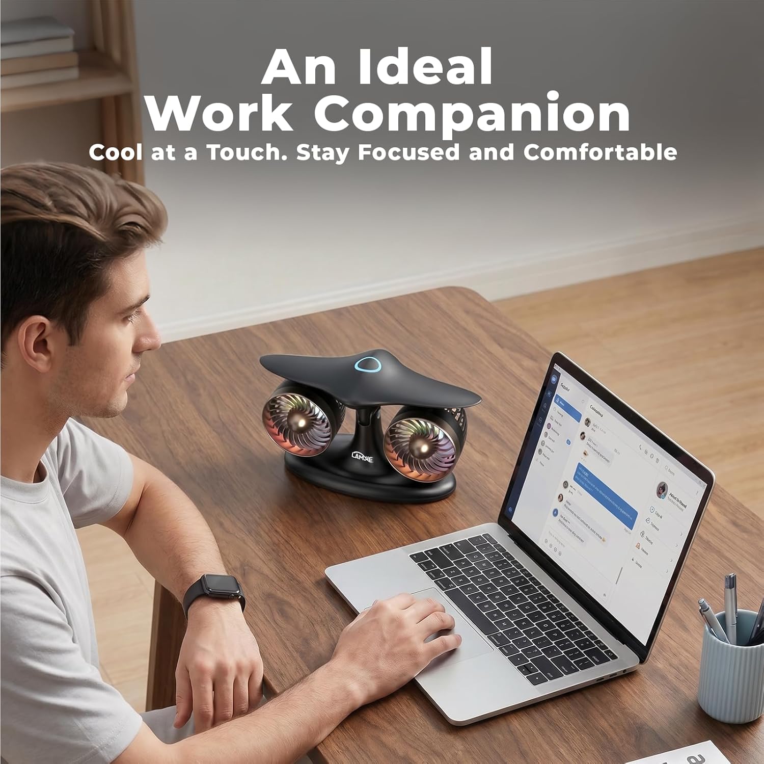 Jet Engine Desk Fan -18-Hour Runtime Battery Operated Fan Turbo fan, USB-C Rechargeable Table Fan, High-End Aviation Turbine Office Decor, Luxury Gift Box for Men, Dad, Pilots, Tech Lovers - view 5